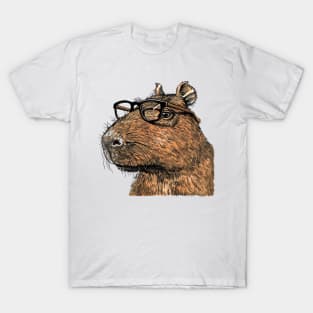 Cute Capybara Specs: The Eyewear Enthusiast Tee T-Shirt